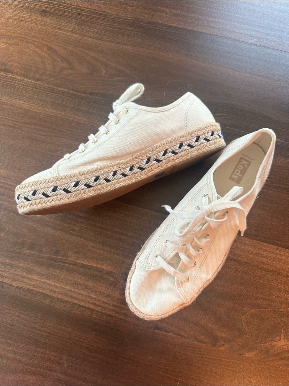 Keds Cream Canvas Espadrille Platform Sneakers
